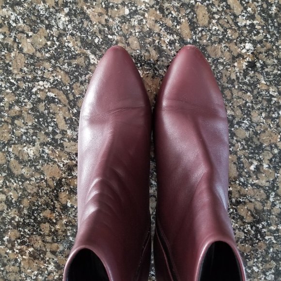 ๐ Burgundy leather booties - Picture 5 of 12